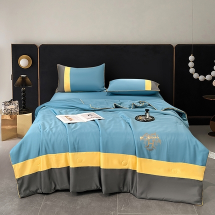 91家纺网 家纺一手货源 找家纺 （总）蕾诺家纺 2025新款水洗冰丝双拼亮钻夏被