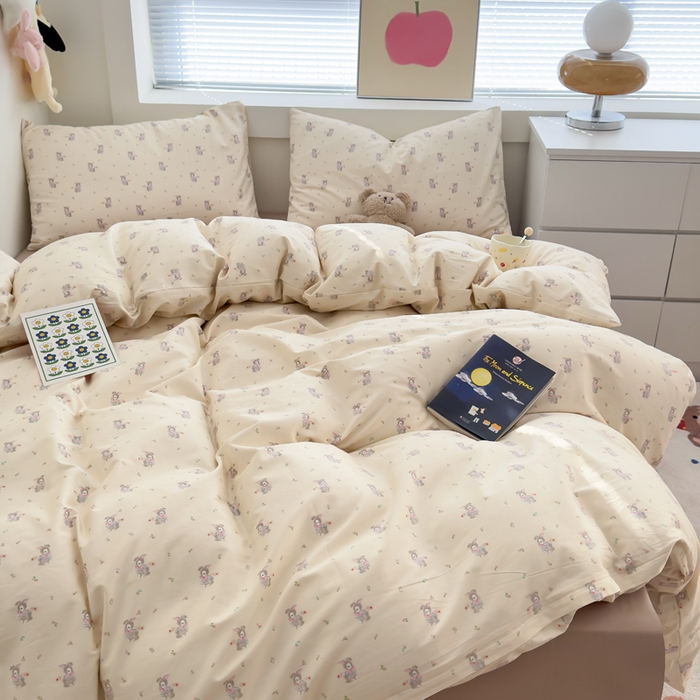 91家纺网 家纺一手货源 找家纺 总花西夫人2025新款13372纯棉印花全棉四件套床单床笠款