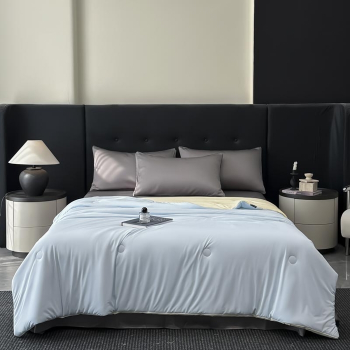 91家纺网 家纺一手货源 找家纺 子由家居 2025新款锦纶凉感大豆纤维夏被被子被芯 即刻凉感-天蓝