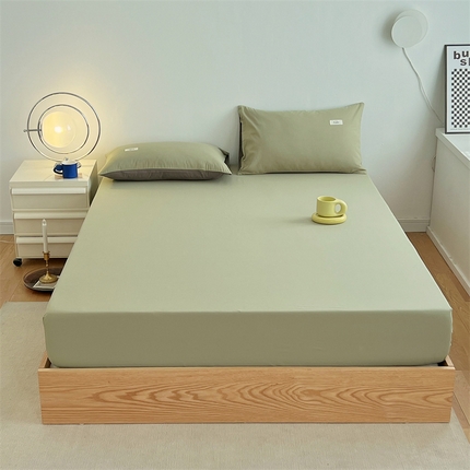 91家纺网 家纺一手货源 找家纺 （总）798家纺 2025新款全棉13070纯色双拼系列单床笠