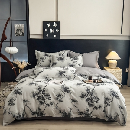 倾慕家纺 2025新款60S提花全棉单品被套 南枝蓝