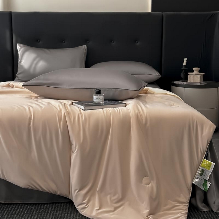 91家纺网 家纺一手货源 找家纺 子由家居 2025新款锦纶凉感大豆纤维夏被被子被芯 即刻凉感-浅玉