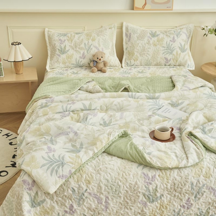 91家纺网 家纺一手货源 找家纺 子由家居 2025新款凉感丝豆豆夏被四件套 凉感豆豆被-连枝