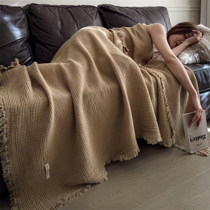 91家纺网 家纺一手货源 找家纺 （总）五月家纺 2025新款A类美拉德全棉夏被纱布毯空调毯飞机毯