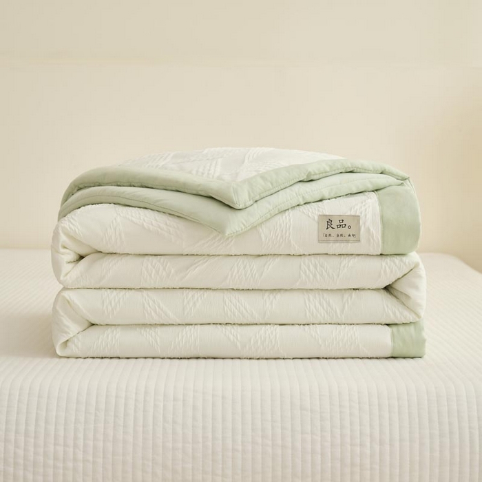 91家纺网 家纺一手货源 找家纺 （总）子由家居 2025新款针织菱形格提花大豆被被子被芯