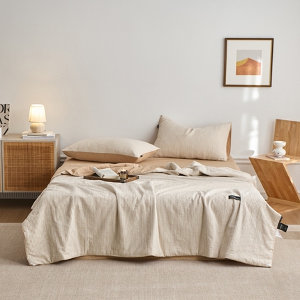 91家纺网 家纺一手货源 找家纺 （总）莱福仕家纺 2025新款原创侘寂系列全棉夏被-夏被四件套