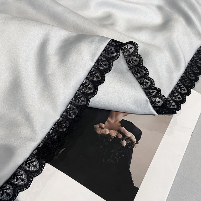 91家纺网 家纺一手货源 找家纺 子由家居 2025新款水洗真丝贴布绣花花边夏被四件套-太阳花 太阳花-浅灰