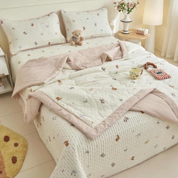 91家纺网 家纺一手货源 找家纺 子由家居 2025新款纯棉新疆棉花被被子被子 棉花被-萌宠小狗