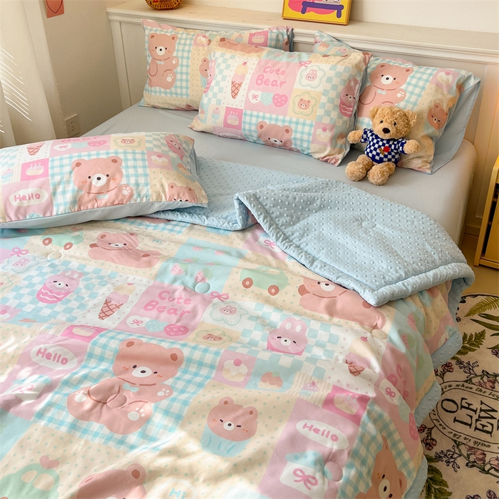 91家纺网 家纺一手货源 找家纺 （总）盛秋家纺 2026新款A类水洗棉豆豆夏被系列