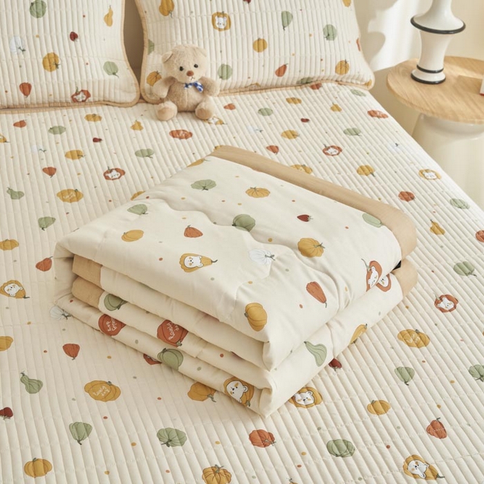 91家纺网 家纺一手货源 找家纺 子由家居 2025新款纯棉新疆棉花被被子被子 棉花被-南瓜