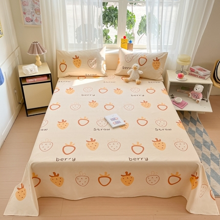 91家纺网 家纺一手货源 找家纺 （总）莱通2025新款原棉老粗布床单凉席床单枕套三件套【商家提供买家秀 】