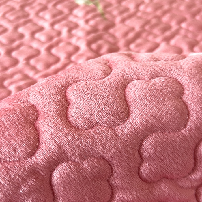 91家纺网 家纺一手货源 找家纺 2025新款水晶绒床单盖毯单人三件套花边毯子冬季加厚保暖双人加棉防滑绒毯 木棉花粉