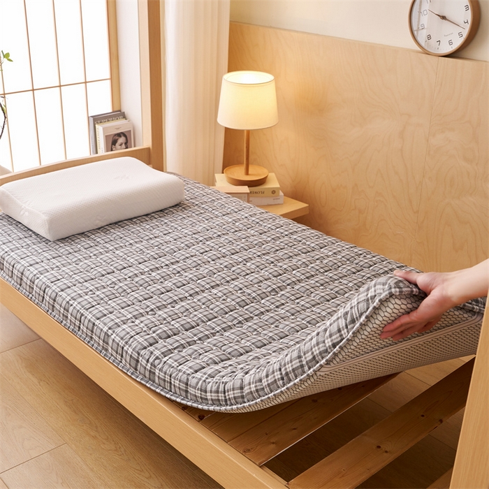 91家纺网 家纺一手货源 找家纺 艺博床垫 2025新款水洗棉棉花学生床垫 深灰格