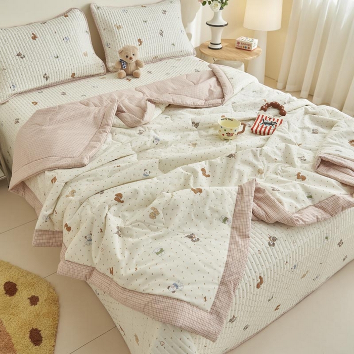 91家纺网 家纺一手货源 找家纺 子由家居 2025新款纯棉新疆棉花被被子被子 棉花被-萌宠小狗