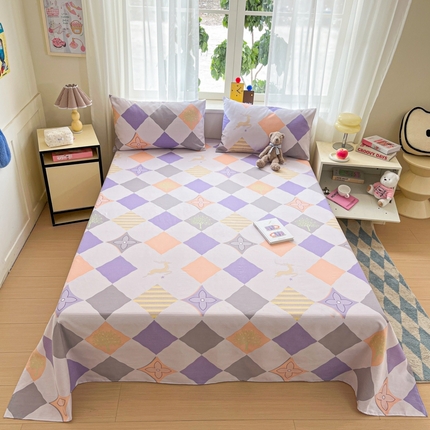 莱通2025新款原棉老粗布床单 一路有你