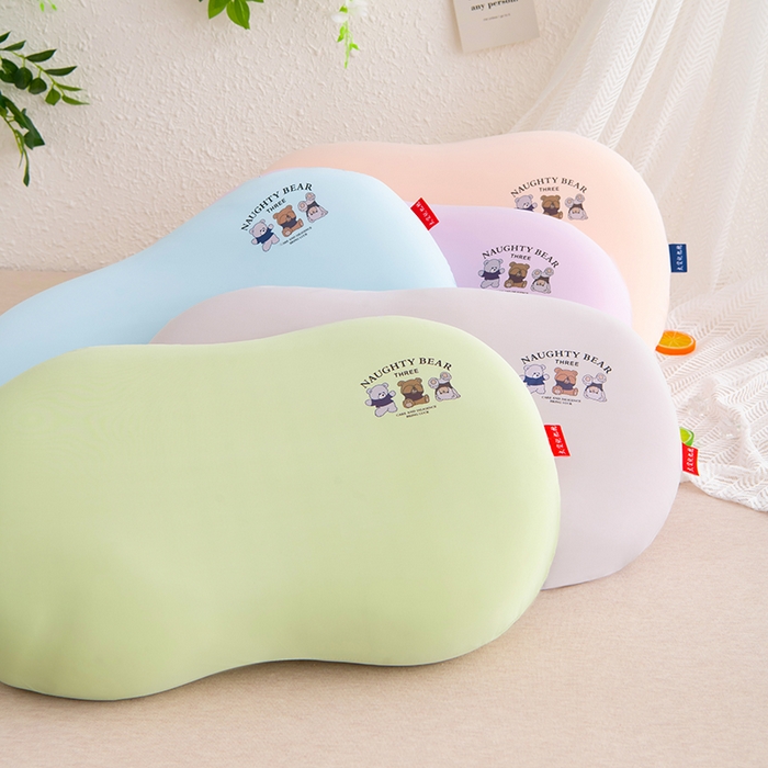 91家纺网 家纺一手货源 找家纺 芯洲 2025新款记忆棉凉感丝猫肚枕慢回弹记忆枕头 萌乐熊-粉  30*50cm