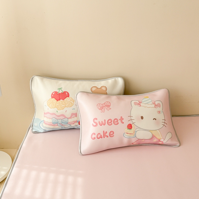 91家纺网 家纺一手货源 找家纺 慕尚家纺 2025新款凉感卡通工艺席 Kitty 猫