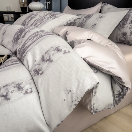 倾慕家纺 2025新款60S提花全棉四件套 水漾紫