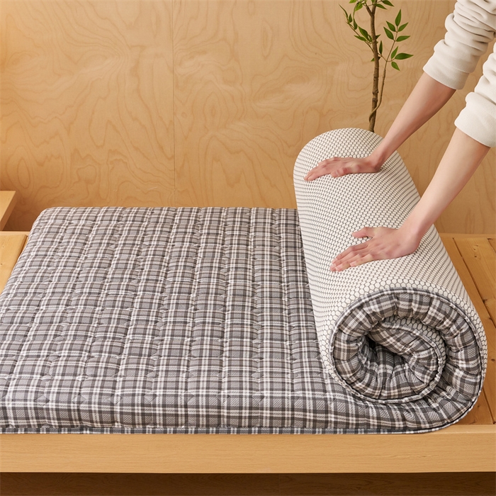 91家纺网 家纺一手货源 找家纺 艺博床垫 2025新款水洗棉棉花学生床垫 深灰格