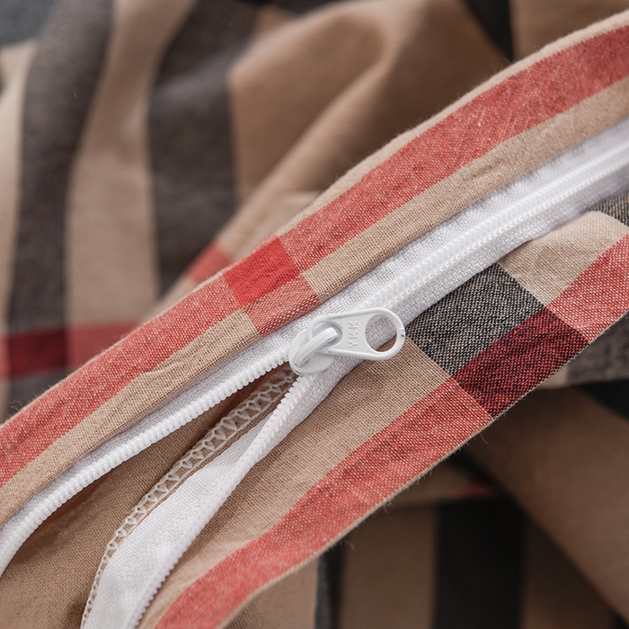 91家纺网 家纺一手货源 找家纺 润淳家居 2025新款A类全棉水洗棉四件套三件套 巴宝莉小格