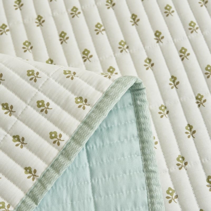 91家纺网 家纺一手货源 找家纺 子由家居 2025新款纯棉印花夹棉床盖 纯棉床盖-朵朵花蕊