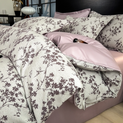 91家纺网 家纺一手货源 找家纺 倾慕家纺 2025新款60S提花全棉四件套 爱玲说紫