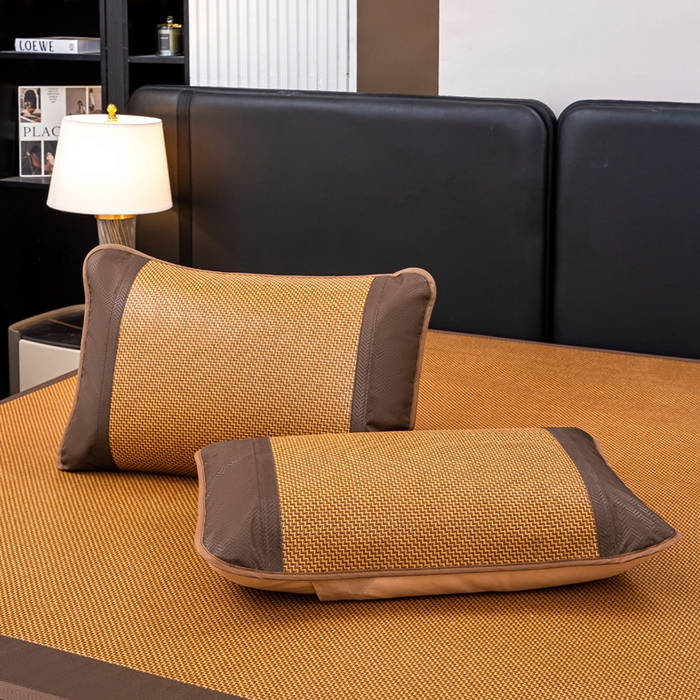 91家纺网 家纺一手货源 找家纺 81号家纺 2025新款古藤席三件套凉席三件套 古藤席-冰爽咖