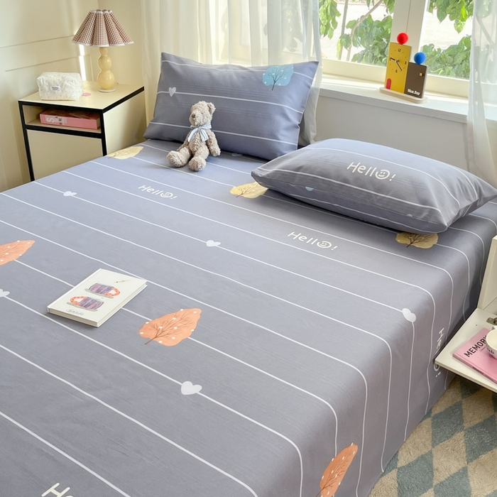 91家纺网 家纺一手货源 找家纺 莱通2025新款原棉老粗布床单 树漫漫