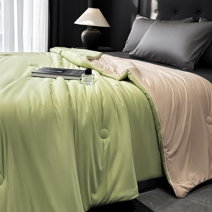 91家纺网 家纺一手货源 找家纺 子由家居 2025新款锦纶凉感大豆纤维夏被被子被芯 即刻凉感-抹绿