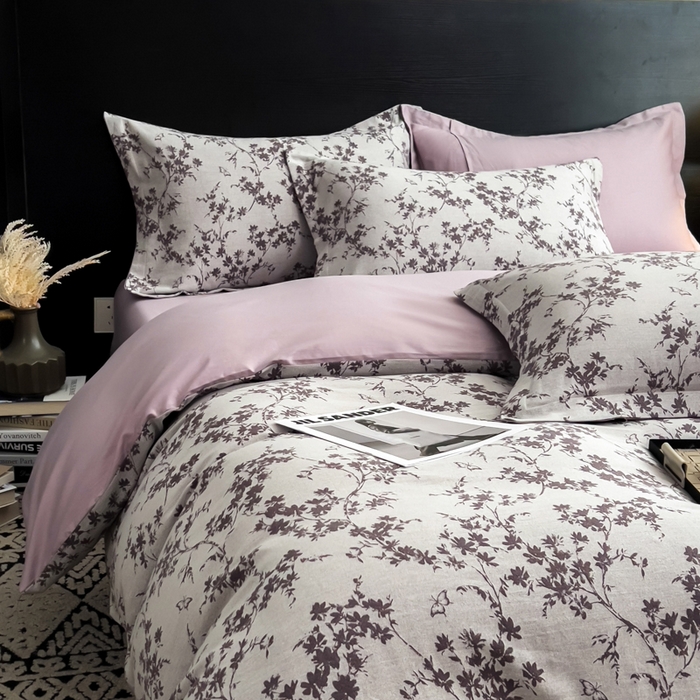 91家纺网 家纺一手货源 找家纺 倾慕家纺 2025新款60S提花全棉四件套 爱玲说紫