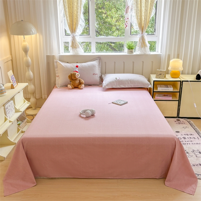 91家纺网 家纺一手货源 找家纺 大吉 2025新款100全棉纯棉喷气小清新被套四件套纯棉三件套床笠四件套单被套单枕套 小莓好