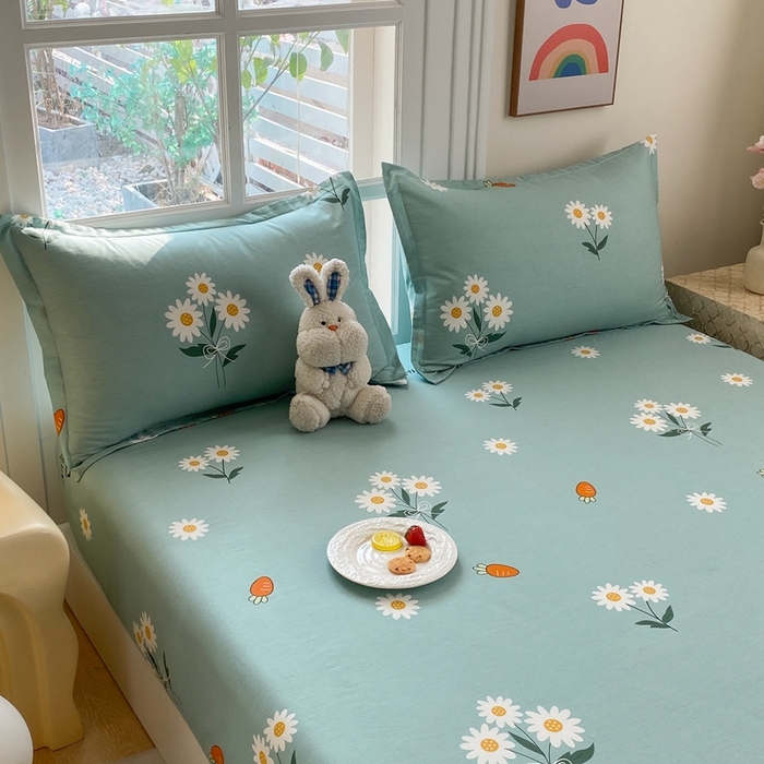 91家纺网 家纺一手货源 找家纺 凌云2025新款13372A类全棉床笠    小雏菊