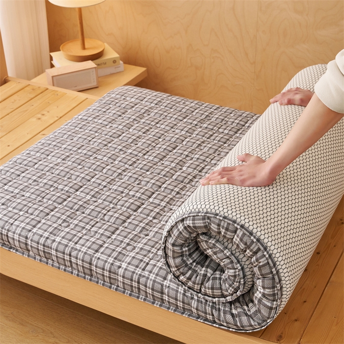 91家纺网 家纺一手货源 找家纺 艺博床垫 2025新款水洗棉棉花学生床垫 深灰格