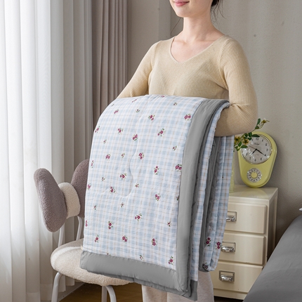 慕木家纺 2025新款A类水洗棉印花新疆棉花夏被空调被（抽空压缩可供跨境） 樱桃格韵