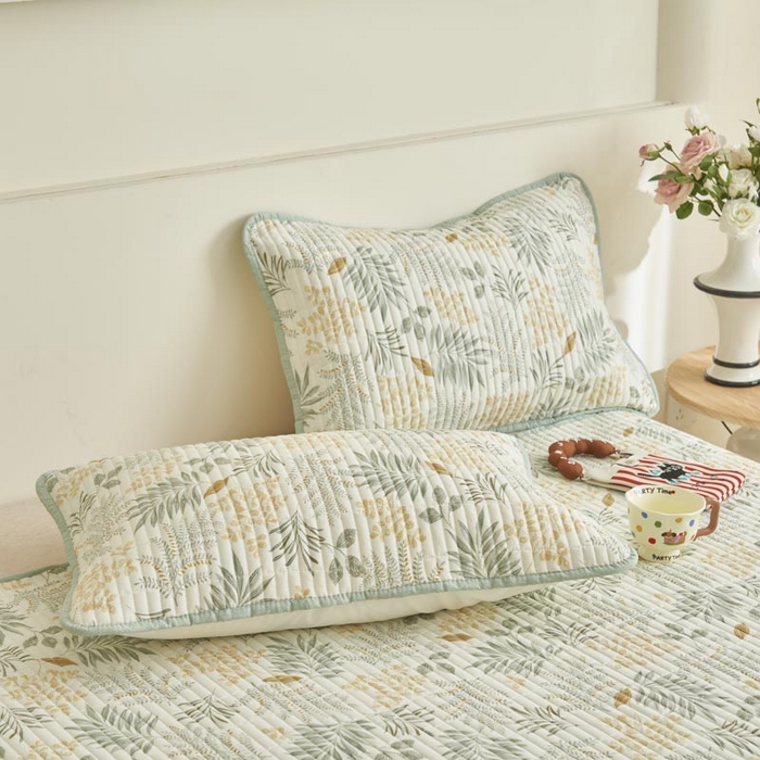 91家纺网 家纺一手货源 找家纺 子由家居 2025新款纯棉印花夹棉床盖 纯棉床盖-佰草集