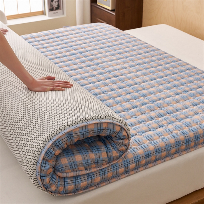 91家纺网 家纺一手货源 找家纺 艺博床垫 2025新款水洗棉棉花床垫成人款 简兮蓝