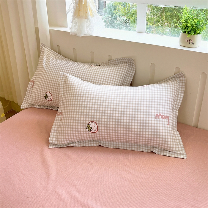 91家纺网 家纺一手货源 找家纺 大吉 2025新款100全棉纯棉喷气小清新被套四件套纯棉三件套床笠四件套单被套单枕套 小莓好