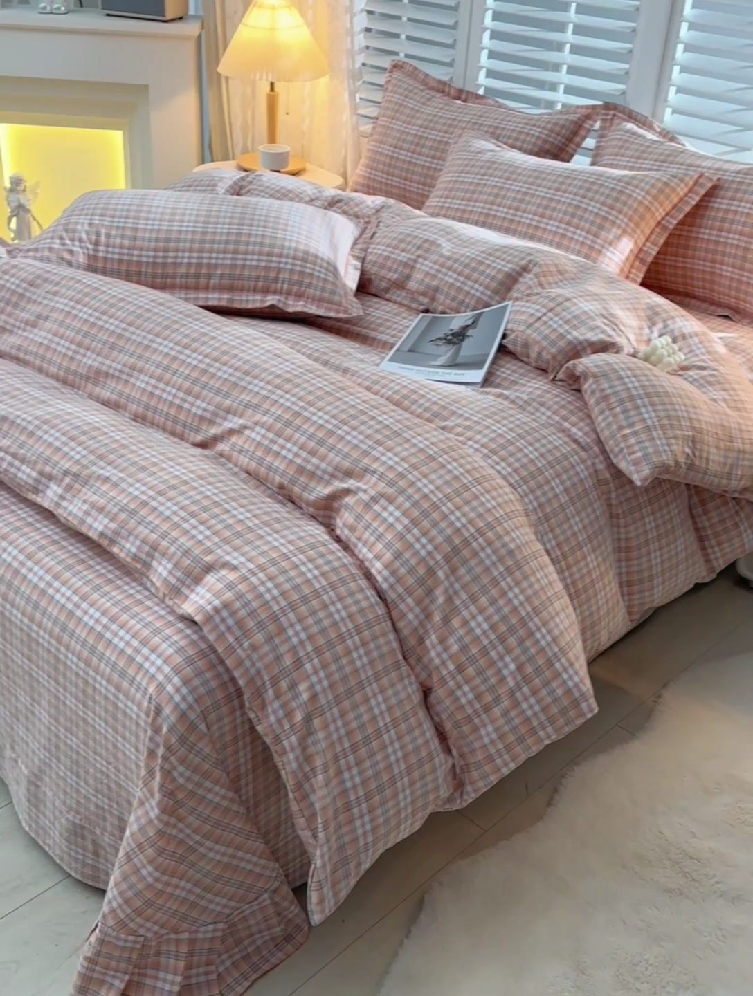 91家纺网 家纺一手货源 找家纺 润淳家居 2025新款A类全棉水洗棉四件套三件套 巴比 桔