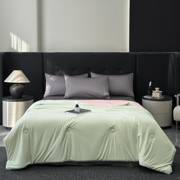 91家纺网 家纺一手货源 找家纺 子由家居 2025新款锦纶凉感大豆纤维夏被被子被芯 即刻凉感-水绿