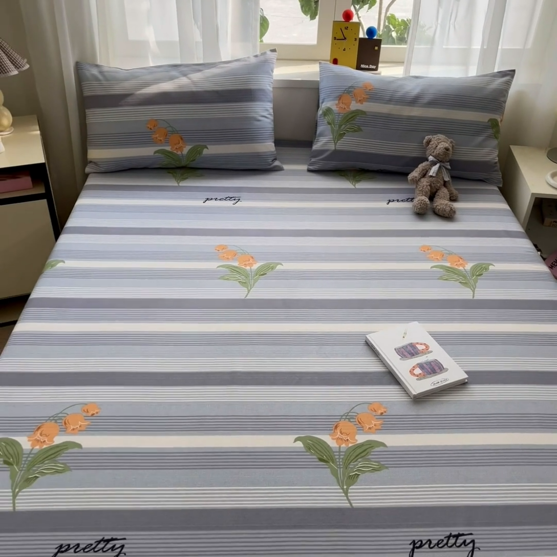 91家纺网 家纺一手货源 找家纺 莱通2025新款原棉老粗布床单 萱朵