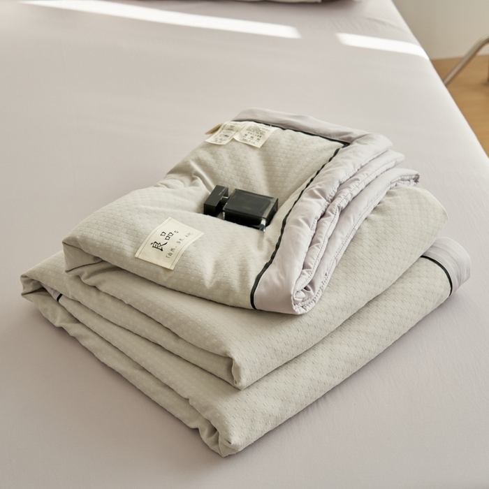 91家纺网 家纺一手货源 找家纺 子由家居 2025新款雪花棉提花大豆被被子被芯 雪花棉-浅灰