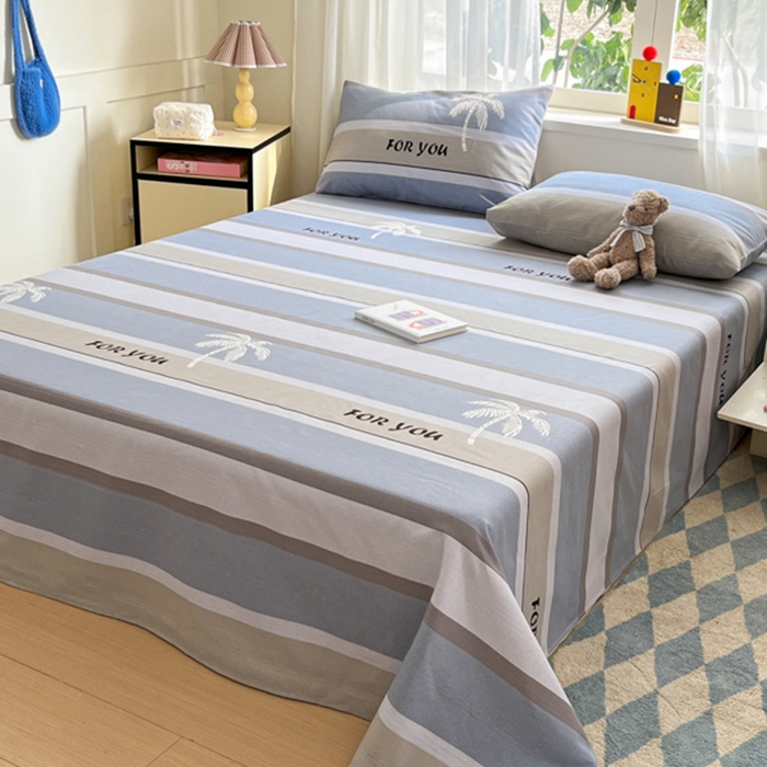 91家纺网 家纺一手货源 找家纺 莱通2025新款原棉老粗布床单 洛曼迪