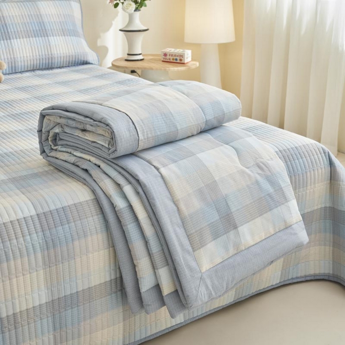 91家纺网 家纺一手货源 找家纺 子由家居 2025新款纯棉新疆棉花被被子被子 棉花被-经典格