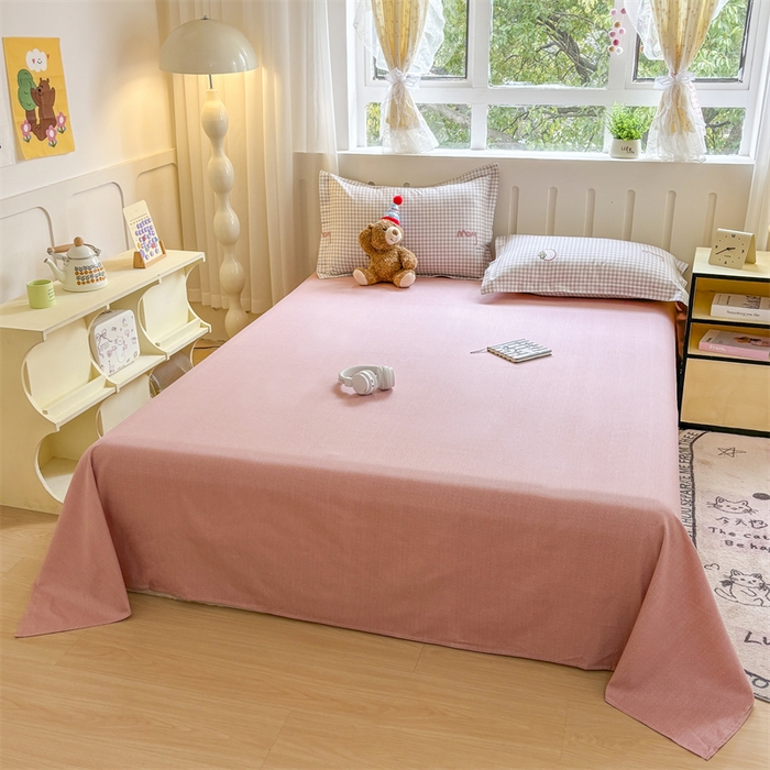 91家纺网 家纺一手货源 找家纺 大吉 2025新款100全棉纯棉喷气小清新被套四件套纯棉三件套床笠四件套单被套单枕套 小莓好