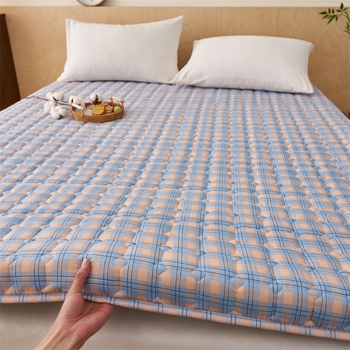 91家纺网 家纺一手货源 找家纺 艺博床垫 2025新款水洗棉棉花床垫成人款 简兮蓝