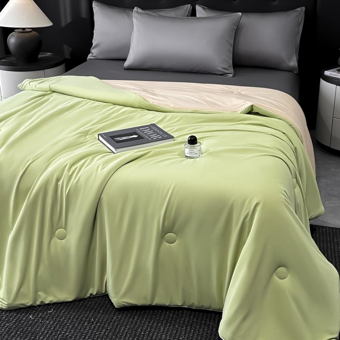 91家纺网 家纺一手货源 找家纺 子由家居 2025新款锦纶凉感大豆纤维夏被被子被芯 即刻凉感-抹绿