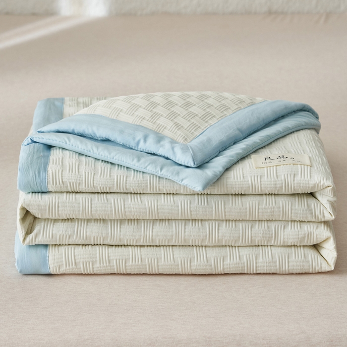 91家纺网 家纺一手货源 找家纺 子由家居 2025新款良品格大豆纤维夏被被子被芯 良品格-天蓝