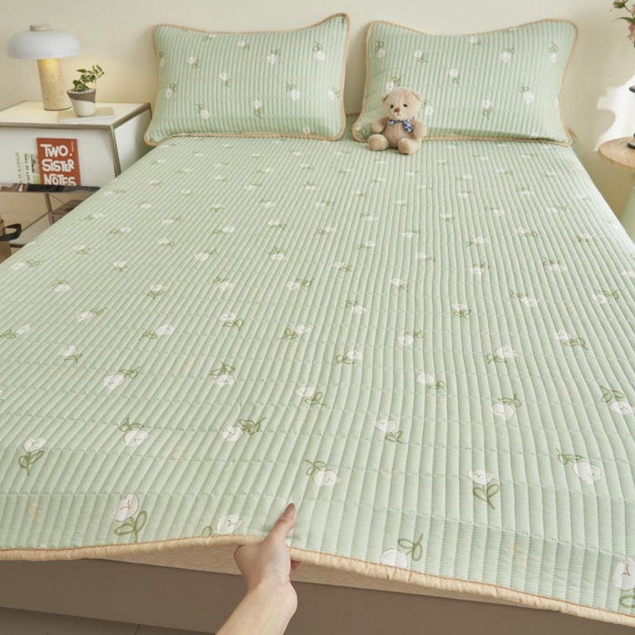 91家纺网 家纺一手货源 找家纺 子由家居 2025新款纯棉印花夹棉床盖 棉花被-新疆棉