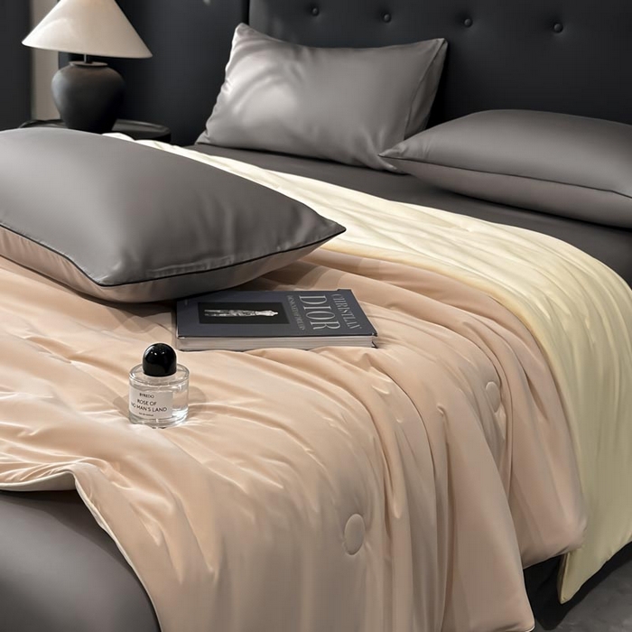 91家纺网 家纺一手货源 找家纺 子由家居 2025新款锦纶凉感大豆纤维夏被被子被芯 即刻凉感-浅玉