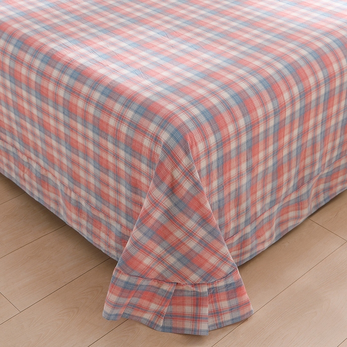 91家纺网 家纺一手货源 找家纺 润淳家居 2025新款A类全棉水洗棉四件套三件套 嘟嘟 柚红